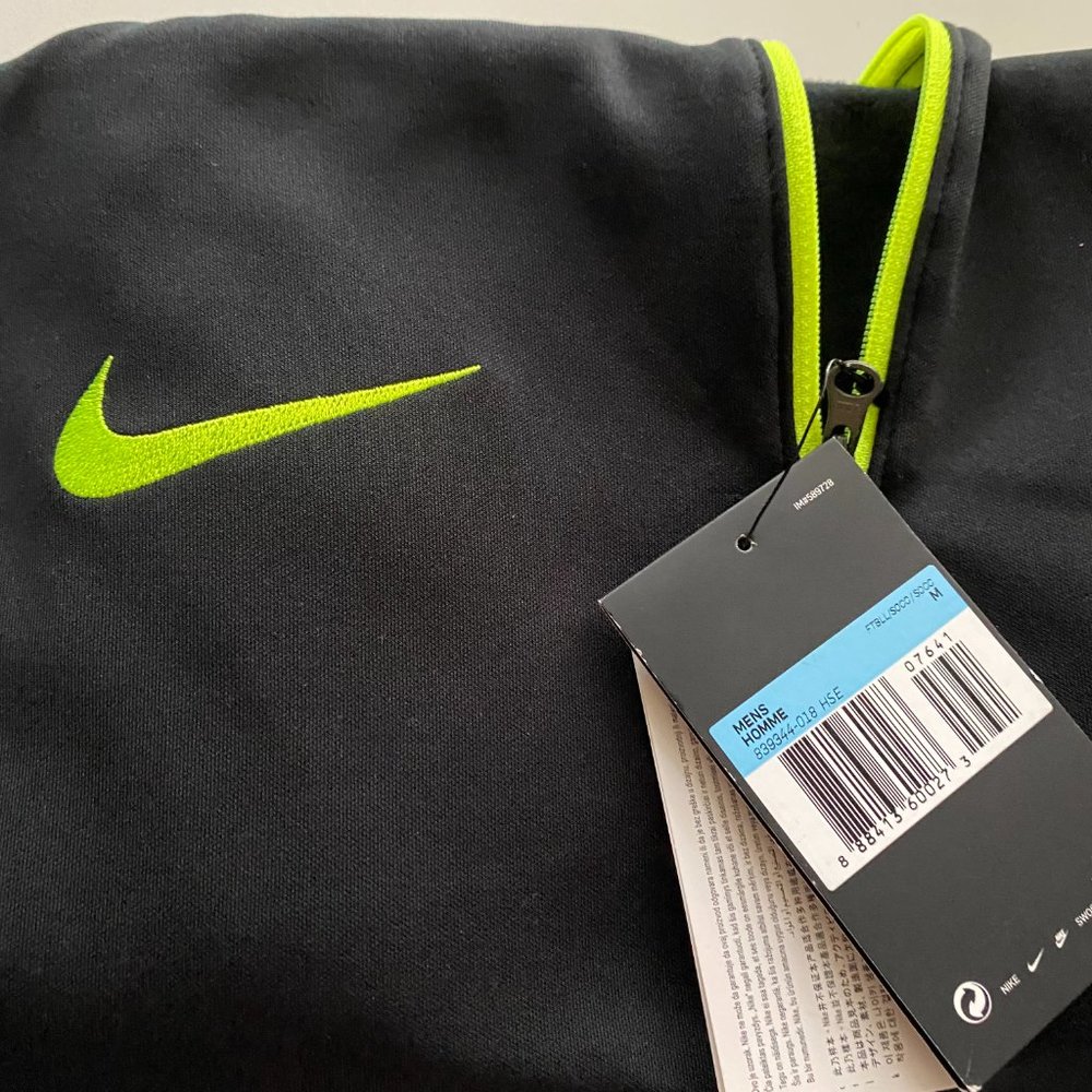 Nike Dri-Fit  Black and Neon half zip Pullover Size M - Picture 6 of 9